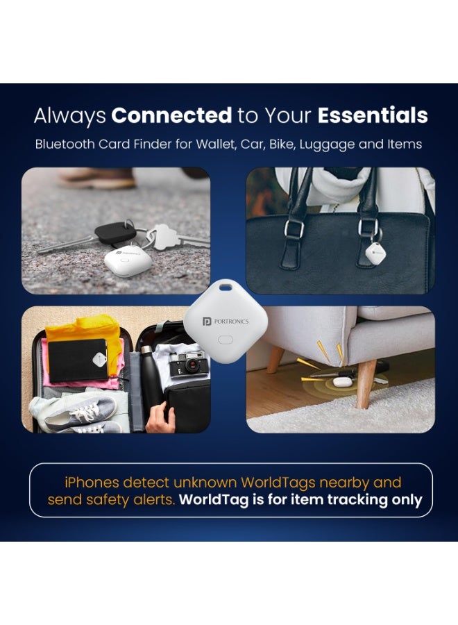 بورترونيكس Portronics Worldtag Item Finder with Upto 1 Year Battery Life, Bluetooth Tracker,MFi Certified, Item Locater for Keys, Wallets, Luggage, Gadgets etc,Only iOS Compatible with Apple Find My App - Image 4